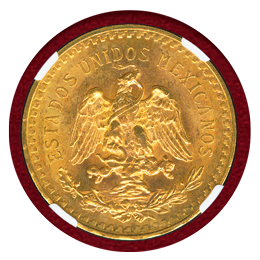 メキシコ 1930年 50ペソ 金貨 勝利の女神 NGC MS64