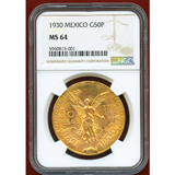 メキシコ 1930年 50ペソ 金貨 勝利の女神 NGC MS64