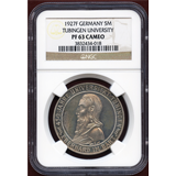 ドイツ ワイマール共和国 1927F 5マルク 銀貨 テュービンゲン NGC PF63CAM