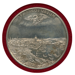 【SOLD】ドイツ フランクフルト 1696年(1972年) リストライク銀メダル 都市景観