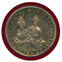オーストリア ザルツブルク 1759年 ターラー 銀貨 ジグムント3世 PCGS AU58