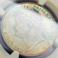 イギリス 1823年 1/2クラウン 銀貨 ジョージ4世 NGC MS65