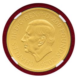 イギリス 2026年 2oz 200ポンド金貨 エリザベスⅡ第ニ肖像 PF70UC FDI