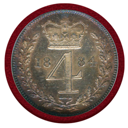 イギリス 1884年 銀貨 Maundy 4枚セット ヴィクトリア NGC MS62～64