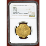 イギリス 1609-19年 ダブルクラウン金貨 ジェームズ1世 NGC MS61