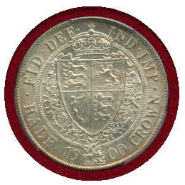 【SOLD】イギリス 1900年 1/2クラウン 銀貨 ヴィクトリア オールドヘッド MS62