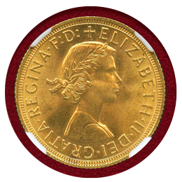 【SOLD】イギリス 1959年 ソブリン 金貨 エリザベス2世 NGC MS65