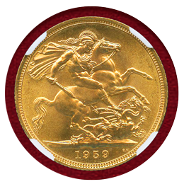 【SOLD】イギリス 1959年 ソブリン 金貨 エリザベス2世 NGC MS65