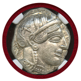 古代ギリシャ アッティカ アテネ 440-404BC 4ドラクマ銀貨 フクロウ MS 5/5 5/5