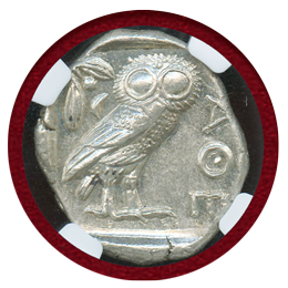 古代ギリシャ アッティカ アテネ 440-404BC 4ドラクマ銀貨 フクロウ MS 5/5 5/5