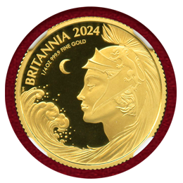 イギリス 2024年 25ポンド(1/4oz) 金貨 ブリタニア NGC PF70UC FDI