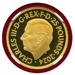 イギリス 2024年 25ポンド(1/4oz) 金貨 ブリタニア NGC PF70UC FDI