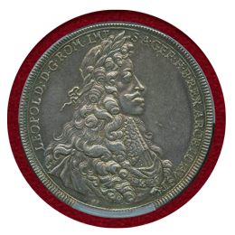 ドイツ ニュルンベルク (1701) 2ターラー 銀貨 都市景観 レオポルト1世 PCGS AU58