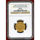ドイツ ブランデンブルク (1486-95) 1グルデン 金貨 フランコニア NGC AU50