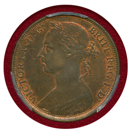 イギリス 1890年 ペニー 銅貨 ヴィクトリア バンヘッド PCGS MS63RB