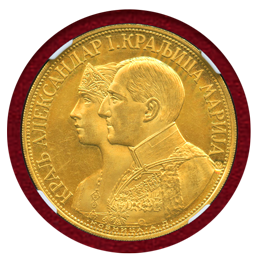 ユーゴスラビア 1931K 4ダカット 金貨 アレクサンダル1世 NGC MS62