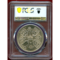 イギリス 1960年 クラウン 白銅貨 エリザベス2世 PCGS MS62