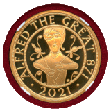 イギリス 2021年 ￡5 金貨 アルフレッド大王即位1150周年記念 NGC PF70UC