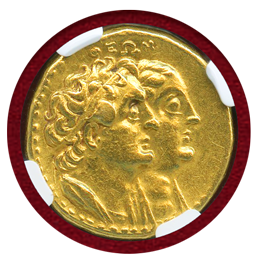 プトレマイオス朝 285/4-246BC テトラドラクマ金貨 プトレマイオス2世 Ch VF