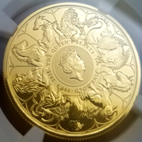 イギリス 2021年 £100 金貨 クイーンズビースト コンプリーター NGC MS69