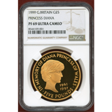 イギリス 1999年 5ポンド 金貨 ダイアナ NGC PF69UCAM