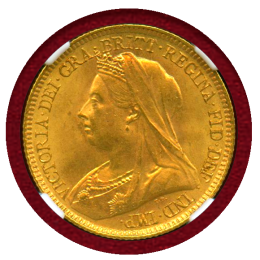 【SOLD】イギリス 1893年 1/2ソブリン 金貨 ヴィクトリア オールドヘッド MS65