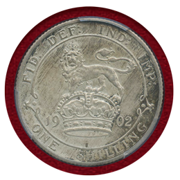 イギリス 1902年 シリング 銀貨 エドワード7世 PR64 Matte