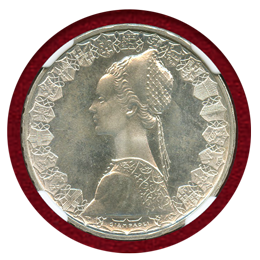 イタリア 1969R 500リレ 銀貨 コロンブスの船 NGC MS66