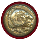 古代ギリシャ レスボス島 521-478 BC ヘクテ エレクトラム金貨 羊とライオンCh AU