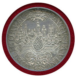 ドイツ 1642年 ターラー 銀貨 アウグスブルク都市景観 PCGS MS63