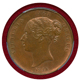 イギリス 1841年 ペニー 銅貨 ヴィクトリア ヤングヘッド PCGS MS63BN