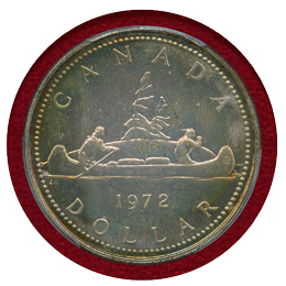 カナダ 1972年 1ドル 銀貨 見本貨 エリザベス2世 PCGS SP66