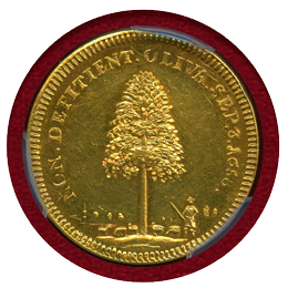 イギリス (1658年) 金メダル オリバークロムウェル PCGS SP62