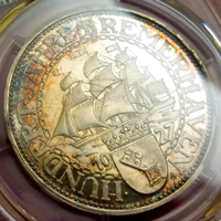 ワイマール共和国 1927A 5マルク 銀貨 ブレーマーハーフェン PCGS PR66DCAM