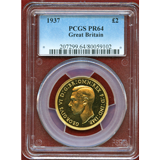 イギリス 1937年 2ポンド 金貨 ジョージ6世 PCGS PR64