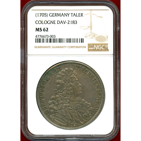 JCC | ジャパンコインキャビネット / 【SOLD】ドイツ ケルン (1705) ターラー 銀貨 都市景観 NGC MS62