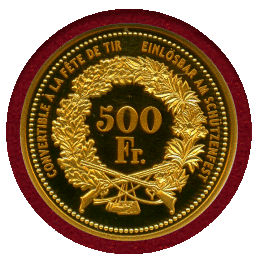 【SOLD】スイス 現代射撃祭 2006年 500フラン 金貨 ゾロートゥルン NGC PF69UC