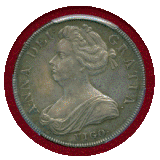 イギリス 1703年 クラウン 銀貨 アン女王 VIGO PCGS AU58