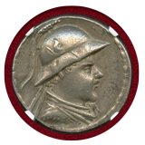 バクトリア王国 170-145 BC テトラドラクマ銀貨 エウクラティデス1世 NGC XF