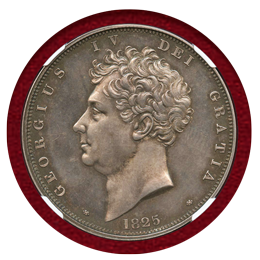 イギリス 1825年 試作(パターン)クラウン銀貨 PROOF ジョージ4世 NGC PF63