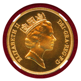 【SOLD】イギリス 1985年 5ポンド 金貨 エリザベス2世 NGC MS70