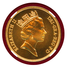 【SOLD】イギリス 1985年 5ポンド 金貨 エリザベス2世 NGC MS70