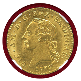 イタリア サルディニア 1786年 ドッピア金貨 ヴィットーリオ・アメデーオ3世 MS64