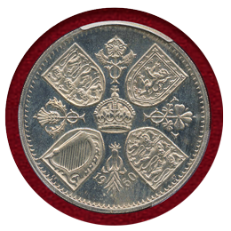 イギリス 1960年 クラウン 白銅貨 エリザベス2世 VIPプルーフ PCGS PR64DCAM