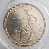 スイス 1850A 5フラン 銀貨 ヘルベティア座像 見本打ち PCGS SP63