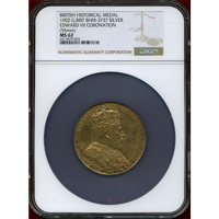 イギリス 1902年 銀メダル エドワード7世戴冠記念 NGC MS62