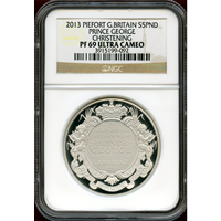 イギリス 2013 5ポンド 銀貨 ピエフォー  ジョージ王子洗礼記念 NGC PF69UC