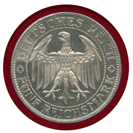 ドイツ ワイマール共和国 1929E 5マルク 銀貨 マイセン PCGS PR63CAM