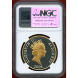 オルダニー 2006年 5ポンド ギルト銀貨 エリザベス女王生誕80周年 PF68UC