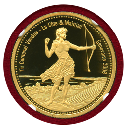 スイス 現代射撃祭 2008年 500フラン 金貨 ジュネーヴ NGC PF69UC